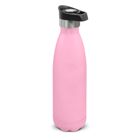 Pale Pink Push Button Powder Coated Vacuum Bottles